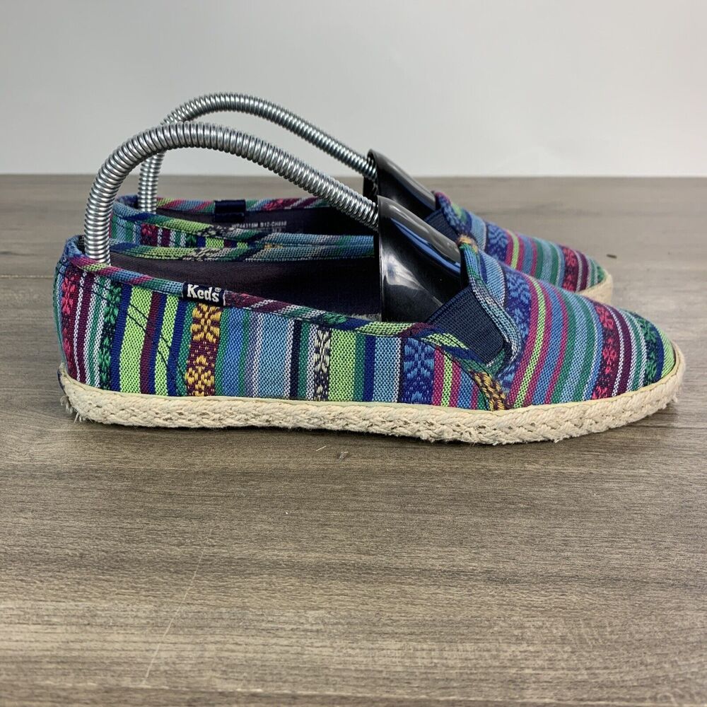 Keds Womens Espadrilles Shoes Size 7.5 Canvas Colorful Slip On Loafer Flat
